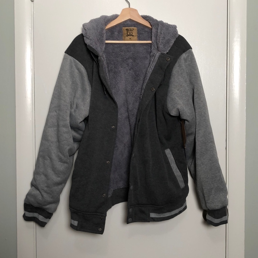 Faux Shearling Varsity Jacket